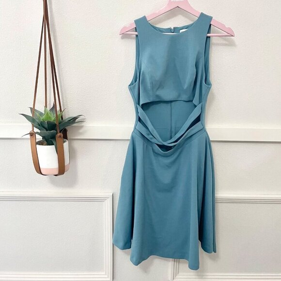 Dress the Population Mariela Cutout Fit & Flare Dress Sea Breeze M - Picture 2 of 10